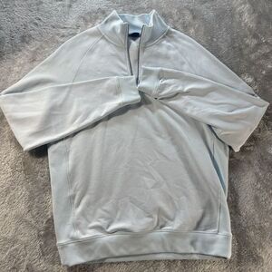 FOOTJOY Golf Pullover Mens Medium Light Blue Quarter Zip Jacket Long Sleeve Knit